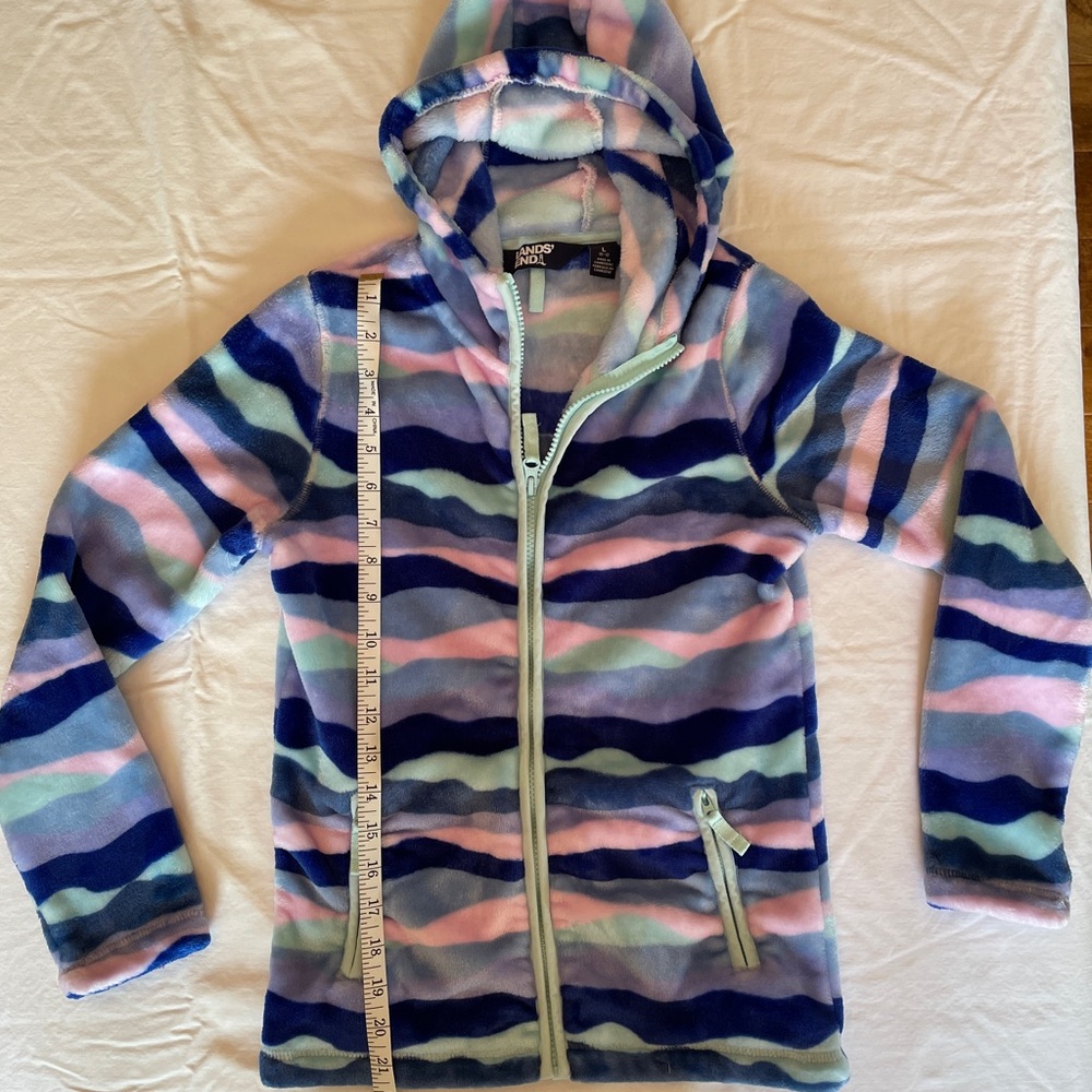Land’s End Girls hooded fleece Large 10/12 EUC